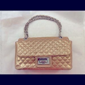 NWOT Karl Lagerfeld Paris Agyness Rose Gold Quilted Shoulder Bag